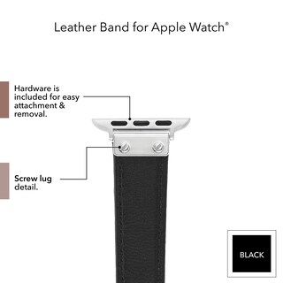 Foto 6 | Foto 6 | Correa de Piel Anne Klein para Apple Watch Negro - Venta Internacional