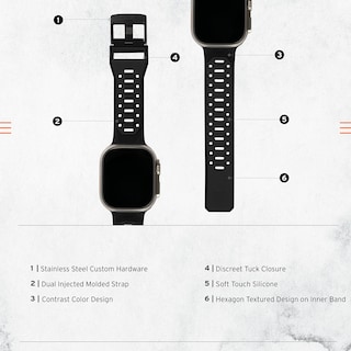 Foto 3 | Foto 3 | Correa de Reloj Urban Armor Gear UAG Compatible con Apple 44 mm Graphite - Venta Internacional