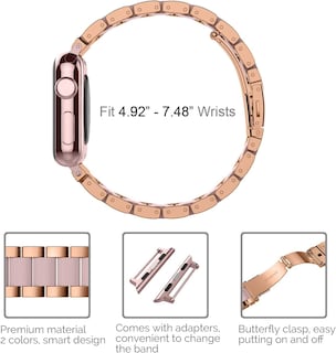 Foto 3 | Foto 3 | Correa De Reloj Wearlizer Para Apple, 42 Mm, 44 Mm, 45 Mm, Acero Inoxidable - Venta Internacional.
