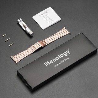 Foto 7 | Foto 7 | Correa de Smartwatch Iiteeology Acero Inoxidable 42 mm color Oro Rosa - Venta Internacional