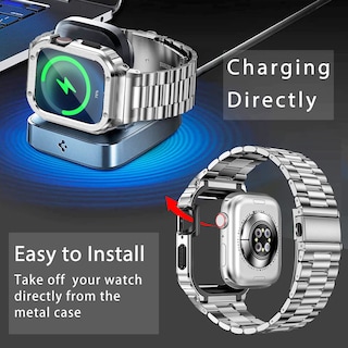 Foto 2 | Foto 2 | Correa y Funda de Reloj MioHHR de Acero Inoxidable para Apple 41/40/38 mm - Venta Internacional