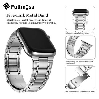 Foto 5 | Foto 5 | Correa de Reloj Fullmosa de Acero Inoxidable Apple Watch 42 Mm/44 Mm - Venta Internacional