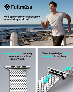 Foto 6 | Foto 6 | Correa de Reloj Fullmosa Compatible con Apple de 41 /40 /38 mm de Acero Inoxidable - Venta Internacional