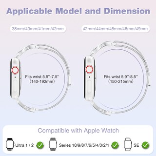 Foto 7 | Foto 7 | Correa para Apple Watch Brg Malla Fina Acero Inoxidable - Venta Internacional