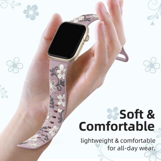 Foto 3 | Foto 3 | Correa de Reloj Witzon Floral Silicone para Apple 41 mm 40 mm 38 mm - Venta Internacional