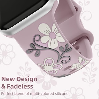 Foto 5 | Foto 5 | Correa de Reloj Witzon Floral Silicone para Apple 41 mm 40 mm 38 mm - Venta Internacional