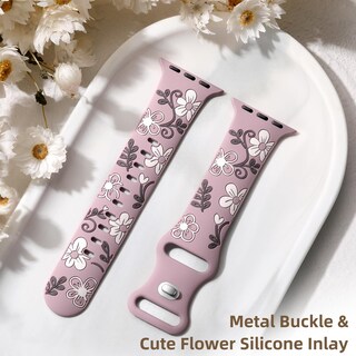 Foto 6 | Foto 6 | Correa de Reloj Witzon Floral Silicone para Apple 41 mm 40 mm 38 mm - Venta Internacional