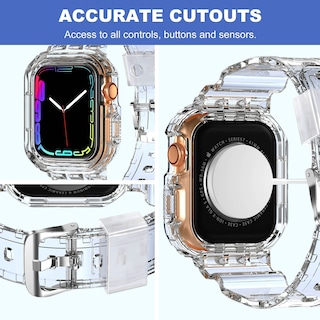 Foto 4 | Foto 4 | Correa Transparente XYF para Apple Watch de 38 mm con Funda Protectora