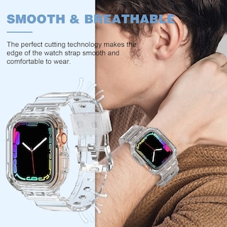 Foto 6 | Foto 6 | Correa Transparente XYF para Apple Watch de 38 mm con Funda Protectora