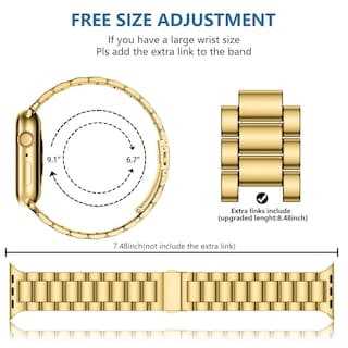 Foto 6 | Foto 6 | Correa De Reloj Lerobo De Metal Para Apple Watch Series 9 De 45 Mm - Venta Internacional.