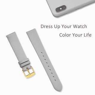 Foto 7 | Foto 7 | Correa De Reloj Wocci, Elegante, Piel Auténtica, 18 Mm, Ancho De Asa, Gris - Venta Internacional.