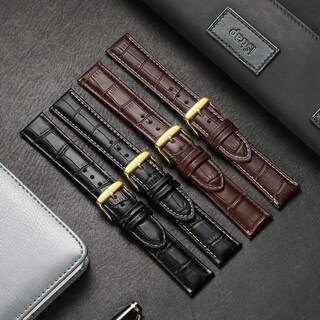 Foto 7 | Foto 7 | Correa De Reloj Istrap, Piel De Becerro Con Grano De Cocodrilo, 22 Mm, Negro Y Marrón - Venta Internacional.