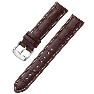 Foto 1 | Foto 1 | Correa De Reloj Istrap, Piel De Becerro Con Grano De Cocodrilo, 20 Mm, Negro Y Marrón - Venta Internacional.