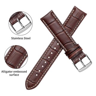 Foto 4 | Foto 4 | Correa De Reloj Istrap, Piel De Becerro Con Grano De Cocodrilo, 21 Mm, Negro Y Marrón - Venta Internacional.