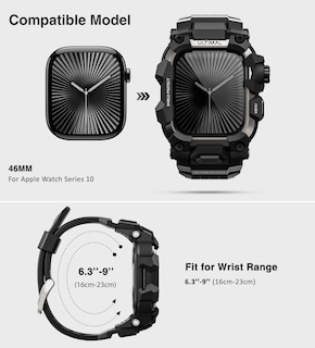 Foto 2 | Foto 2 | Funda De Reloj Con Correa Ultimal Rugged Para Apple Watch De 46 Mm, Color Negro - Venta Internacional.
