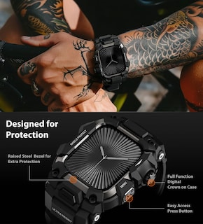 Foto 3 | Foto 3 | Funda De Reloj Con Correa Ultimal Rugged Para Apple Watch De 46 Mm, Color Negro - Venta Internacional.