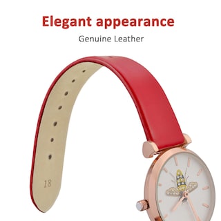 Foto 3 | Foto 3 | Correa De Reloj Wocci Elegante De Piel Auténtica De 12 Mm De Ancho, Color Rojo - Venta Internacional.