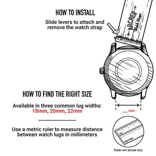 Foto 3 | Foto 3 | Correas De Reloj Archer Premium De Nailon De Liberación Rápida De 18 Mm - Venta Internacional.