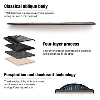 Foto 5 | Foto 5 | Correa De Reloj Istrap, Piel De Becerro Con Grano De Cocodrilo, 19 Mm, Negro Y Marrón - Venta Internacional.