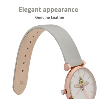 Foto 3 | Foto 3 | Correa De Reloj Wocci, Elegante, Piel Auténtica, 10 Mm De Ancho De Asa, Gris - Venta Internacional.