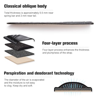 Foto 5 | Foto 5 | Correa De Reloj Istrap, Piel De Becerro Con Grano De Cocodrilo, 22 Mm, Negro Y Marrón - Venta Internacional.