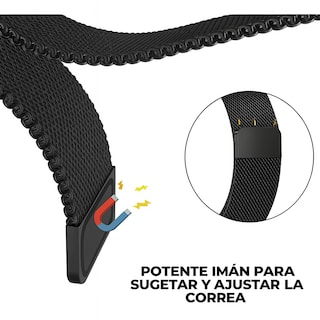 Foto 5 | Foto 5 | Correa Milanesa Negra Ajustable de Acero Inoxidable para Smartwatch Galaxy Watch 4/5, Huawei Fit, Amazfit y Más
