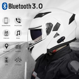 Foto 2 | Foto 2 | Casco De Moto Ilm 902bt Pro Bluetooth Modular Blanco M - Venta Internacional.