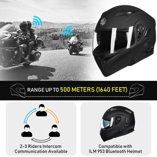 Foto 3 | Foto 3 | Casco De Moto Ilm 902bt, Bluetooth, Modular, Plegable, Dot - Venta Internacional.