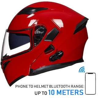 Foto 6 | Foto 6 | Casco De Moto Ilm 902bt Con Bluetooth, Modular Y Abatible, Rojo - Venta Internacional.