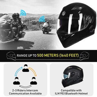 Foto 3 | Foto 3 | Casco De Moto Ilm 902bt Bluetooth Modular Abatible Completo - Venta Internacional.