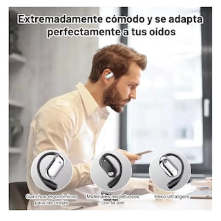 Foto 5 | Foto 5 | Auriculares Inalámbricos Con Clip Bluetooth 5.4 Diseño De Conducción Ósea Belug Negro