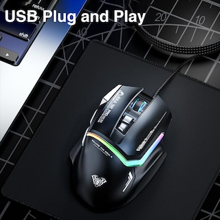 Foto 7 | Foto 7 | Ratón Para Juegos Aula S12pro, Blanco, Cableado, 12800 Dpi, Retroiluminado Rgb - Venta Internacional.