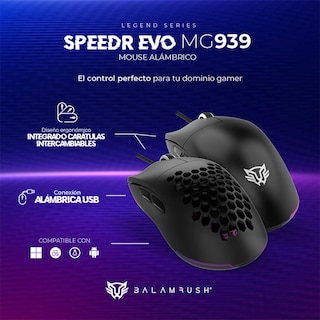Foto 2 | Foto 2 | Mouse Gamer Balam Rush Speeder Evo Mg939 12800dpi 6 Botones Alambrico Br-936880 Color Negro