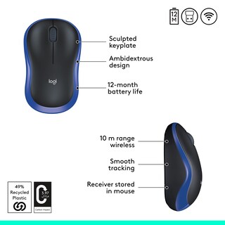 Foto 6 | Foto 6 | Ratón Inalámbrico Logitech M185 2.4 Ghz 1000 Dpi Batería De 12 Meses Azul - Venta Internacional
