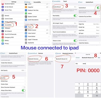 Foto 7 | Foto 7 | Ratón Bluetooth Peibo Inalámbrico Recargable para Ipad Pro Air - Venta Internacional
