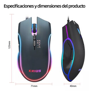 Foto 3 | Foto 3 | Mouse Gamer Con Rgb Led 7 Botones Programables Ajustable Eo Safe Imports Esi-18295 Negro