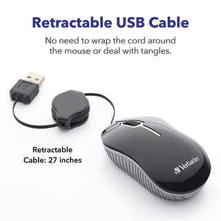 Foto 4 | Foto 4 | Mouse Verbatim Cable Óptico Retráctil Mini Usb-a Con Cable - Venta Internacional.