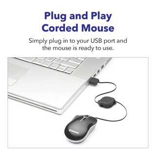 Foto 5 | Foto 5 | Mouse Verbatim Cable Óptico Retráctil Mini Usb-a Con Cable - Venta Internacional.