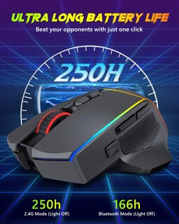 Foto 6 | Foto 6 | Ratón Inalámbrico Para Juegos Redragon M814 8000 Dpi Rgb 250 Horas - Venta Internacional.