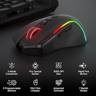 Foto 2 | Foto 2 | Ratón Para Juegos Redragon M612 Pro Rgb 8000 Dpi Con Cable/inalámbrico - Venta Internacional.