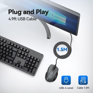 Foto 5 | Foto 5 | Ratón TeckNet UM013 USB con Cable 6 Botones 6400 DPI Gris - Venta Internacional