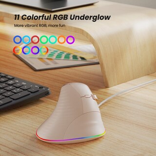 Foto 7 | Foto 7 | Ratón Nulea M504 Alámbrico Vertical Usb Ergonómico 4 Dpi 11 Rgb Rosa - Venta Internacional.