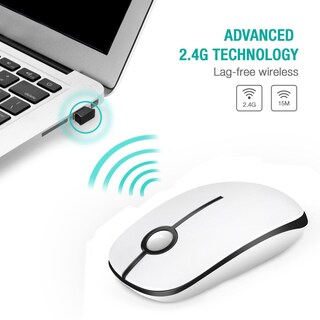 Foto 3 | Foto 3 | Ratón Inalámbrico Vssoplor 2.4g Slim Portable Para Pc En Blanco Y Negro - Venta Internacional.