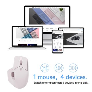 Foto 2 | Foto 2 | Ratón Inalámbrico Rapoo Mt760 Bluetooth 5.0 2.4ghz 4k Dpi Rosa - Venta Internacional.