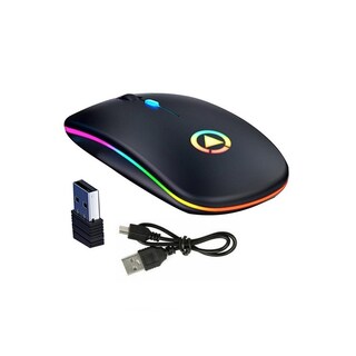 Foto 1 | Foto 1 | Ratón Inalámbrico Silencioso Recargable Con Luz Led Negra - Venta Internacional.