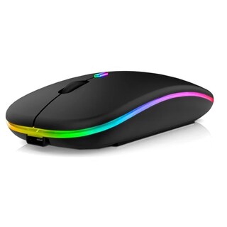 Foto 2 | Foto 2 | Ratón Inalámbrico Silencioso Recargable Con Luz Led Negra - Venta Internacional.