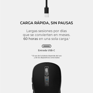 Foto 2 | Foto 2 | Mouse Acteck Optimize Trip Pro Mi580 Inalambrico Usb 2.4 Ghz + Bt 1600dpi 6 Botones Ergonomico Negro