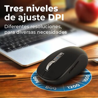 Foto 4 | Foto 4 | Mouse Acteck Optimize Trip Pro Mi580 Inalambrico Usb 2.4 Ghz + Bt 1600dpi 6 Botones Ergonomico Negro