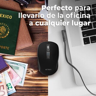 Foto 5 | Foto 5 | Mouse Acteck Optimize Trip Pro Mi580 Inalambrico Usb 2.4 Ghz + Bt 1600dpi 6 Botones Ergonomico Negro