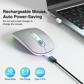 Foto 4 | Foto 4 | Ratón Bluetooth Inalámbrico Cimetech M01 Recargable Plateado - Venta Internacional.